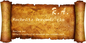 Rechnitz Annamária névjegykártya